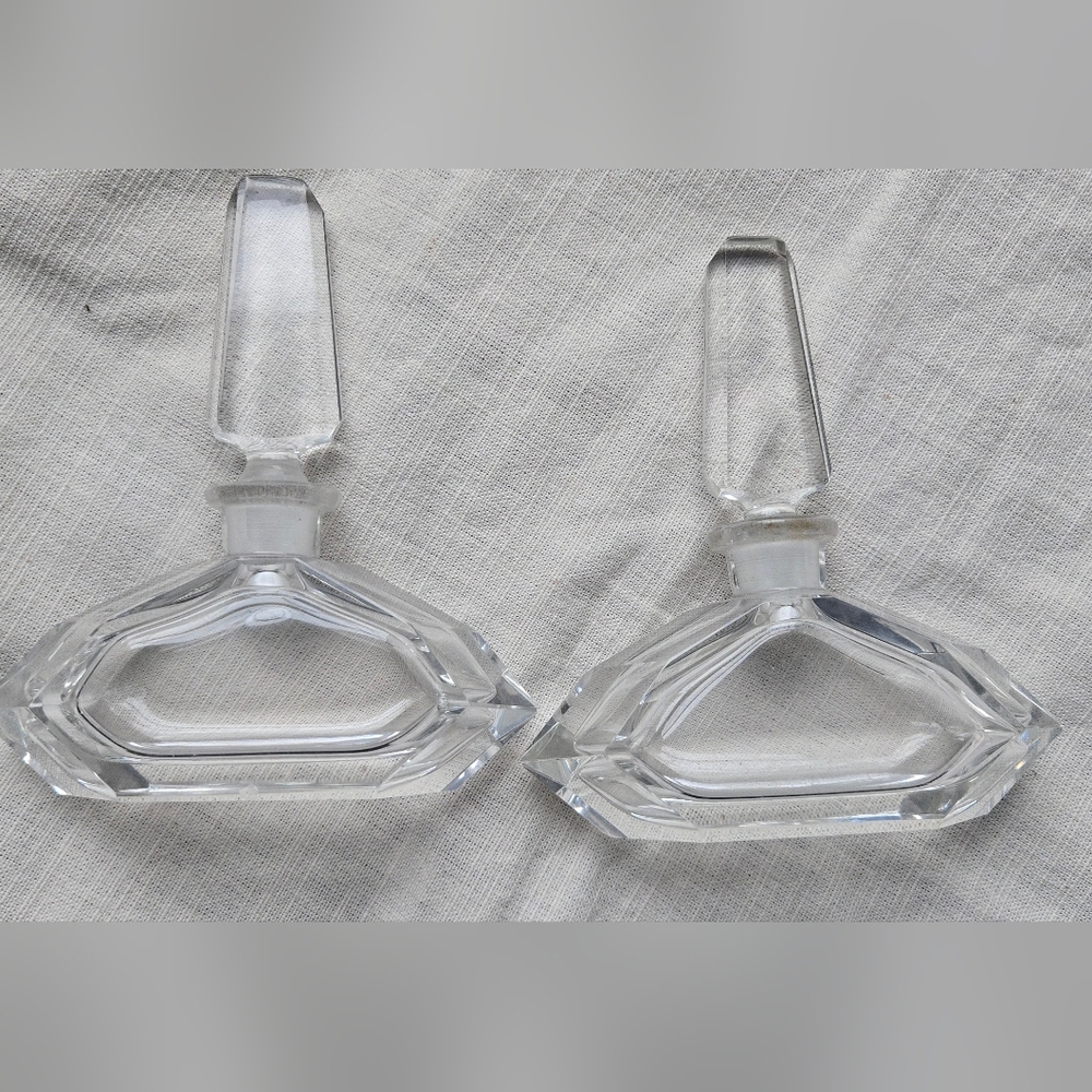 Art Deco Cut Crystal Perfume Bottles